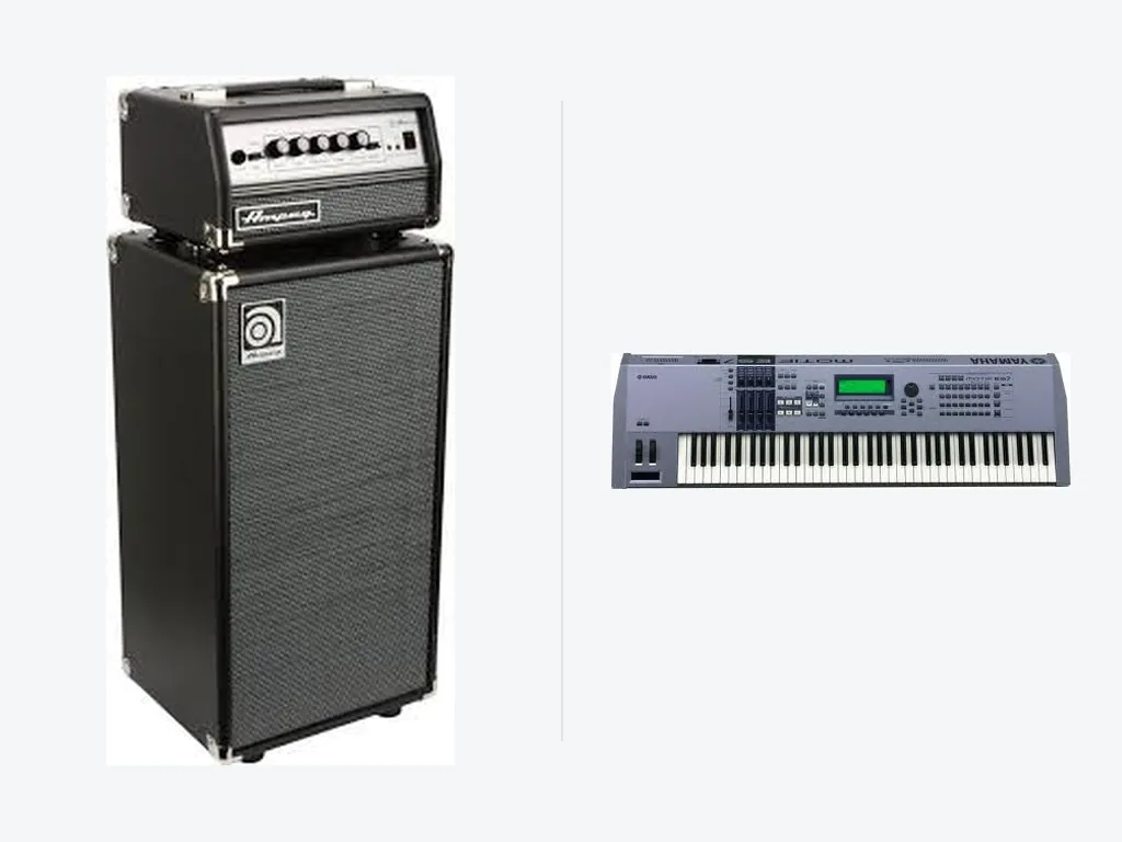Ampeg bass amp rig and Yamaha keyboard available for backline rental