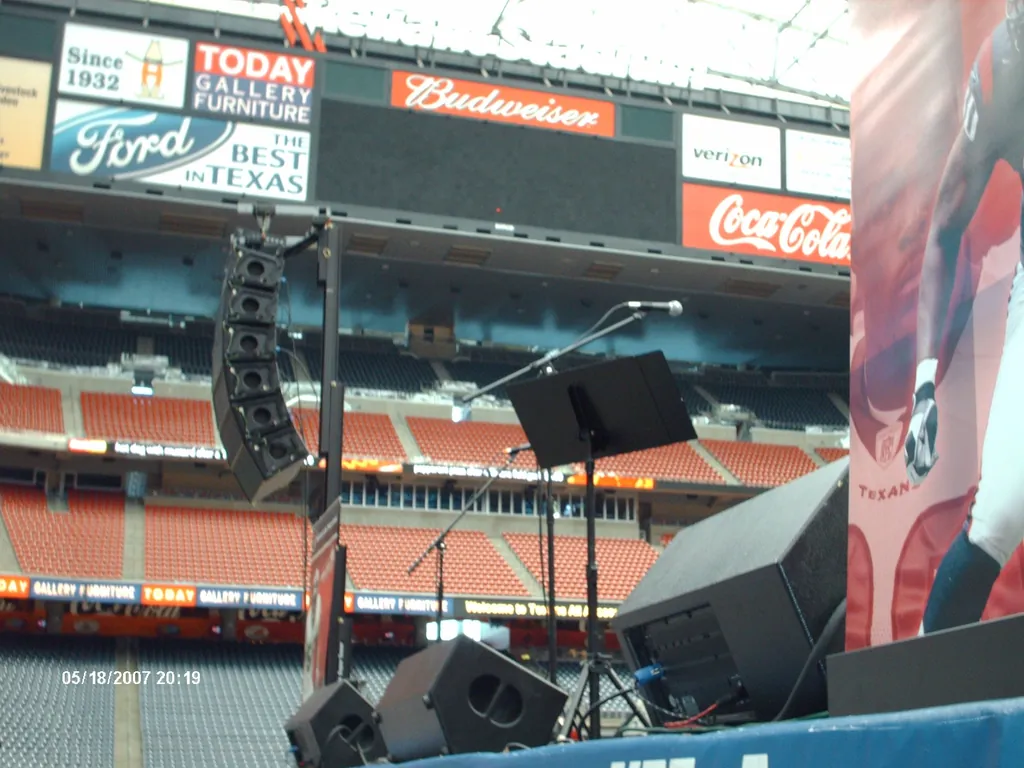 Stage and rigging at Reliant Stadium