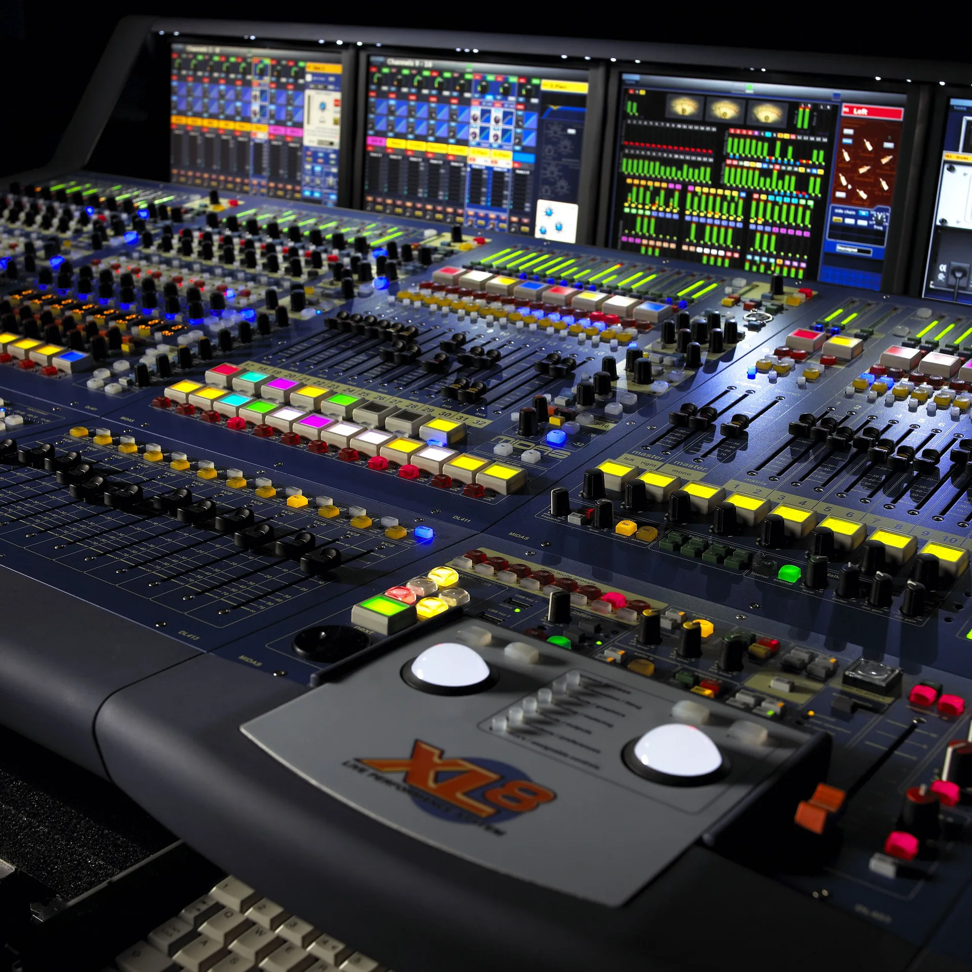 Large-format LED video wall during a live stage show